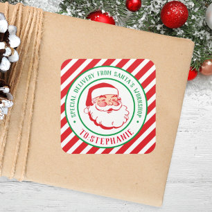 Kinder speciale kerstbezorging op maat vierkante sticker