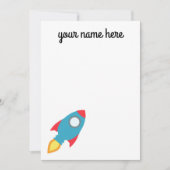 Kinder speciale Rocket Ship Notecards Feestdagenkaart (Voorkant)