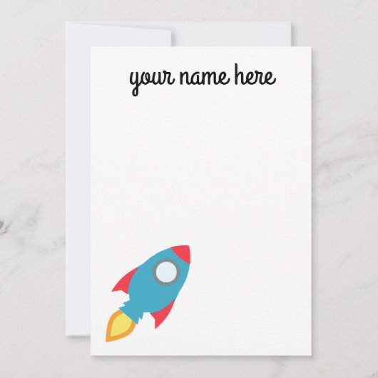 Kinder speciale Rocket Ship Notecards Feestdagenkaart (Voorkant)