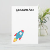 Kinder speciale Rocket Ship Notecards Feestdagenkaart (Staand voorkant)
