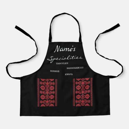 Kinder specialiteit Red Tatreez Apron Schort (Voorkant)