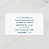 Kinder speelgoed Fotograaf blauw Visitekaartje (Achterkant)