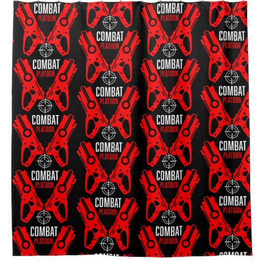 Kinder Speelgoed Pistool Battle Christmas Douchegordijn (Voorkant)