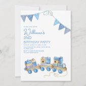 Kinder Speelgoed Waterverf Verjaardagsfeest Kaart (Voorkant)