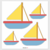  Kinder Speelgoed Zeilboten Sticker (Vel)