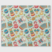 Kinder speelgoedpatroon cadeaupapier (Vlak)