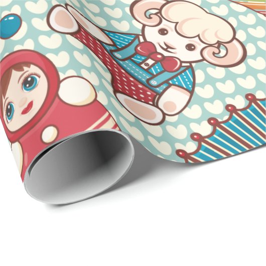 Kinder speelgoedpatroon cadeaupapier (Rol Hoek)