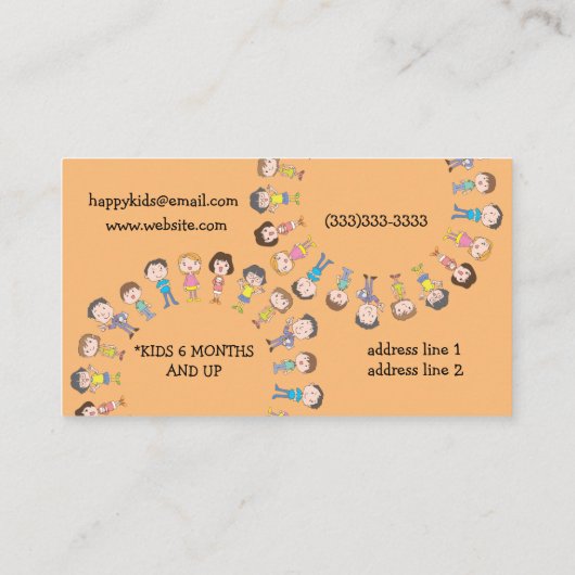 Kinder speelgoedservice visitekaartje (Achterkant)