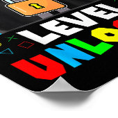 Kinder Spel Gaming 2e Graad Niveau Ontgrendeld Eer Poster (Hoek)