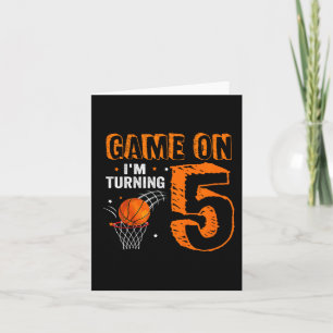 Kinder Spel Op Ik Draai 5 Basketbal 5e Verjaardag Kaart