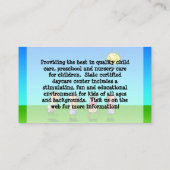 Kinder spelen buitenshuis kinderopvang centrum visitekaartje (Achterkant)