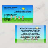 Kinder spelen buitenshuis kinderopvang centrum visitekaartje (Voorkant / Achterkant)