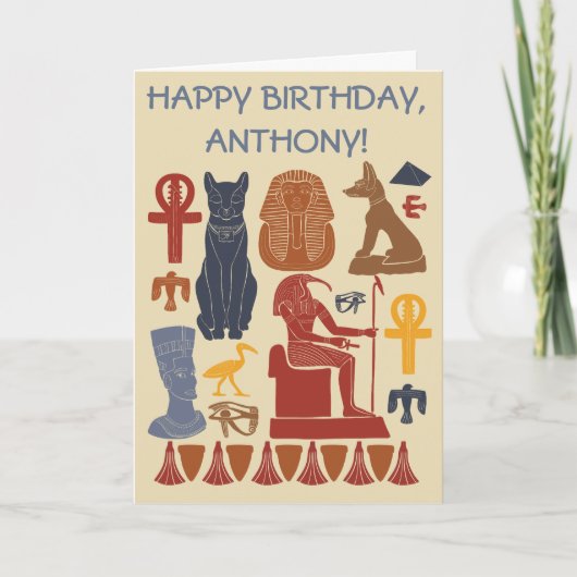 Kinder Spelen en Activiteiten Egypt Thema Verjaard Kaart (Voorkant)