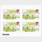 Kinder spelen in een park Stickers (Vel)