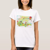Kinder spelen in een park Womens T-shirt (Voorkant)