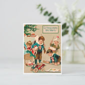 Kinder spelen met kerstspeelgoed,  Russisch Briefkaart (Staand voorkant)
