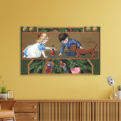 Kinder spelen met speelgoed canvas afdruk (Insitu (Woonkamer))