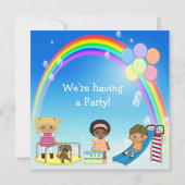 Kinder spellen in afspeelpartij kaart (Achterkant)