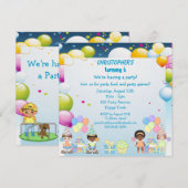 Kinder spellen in afspeelpartij nodigt uit kaart (Voorkant / Achterkant)