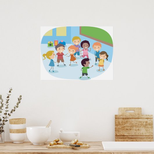 Kinder spellen in het klaslokaal poster (Keuken)