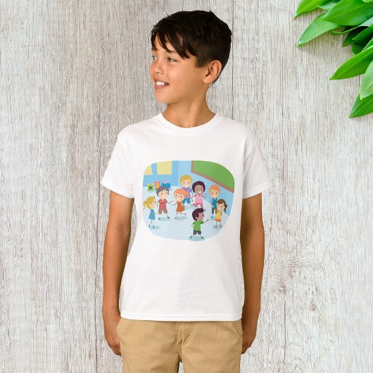 Kinder spellen in het klaslokaal t-shirt
