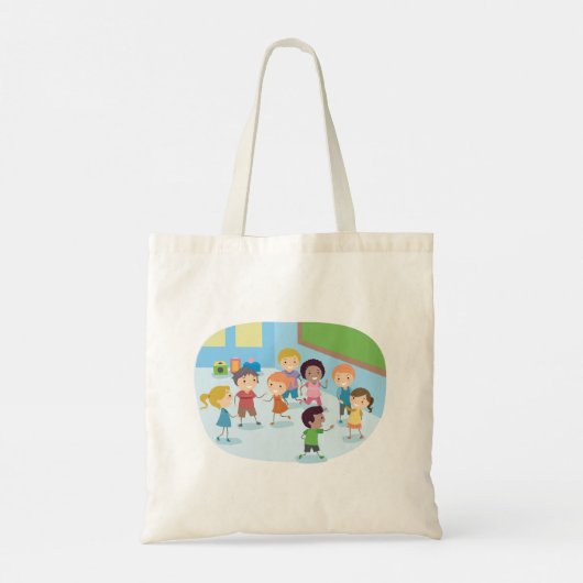 Kinder spellen in het klaslokaal tote bag (Achterkant)