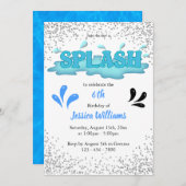 Kinder "Splash" Zwembad Party 6e Verjaardag Kaart (Voorkant / Achterkant)