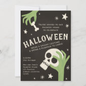 Kinder spookachtige skelet Halloween party Invitat Kaart (Voorkant)