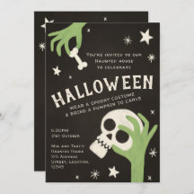 Kinder spookachtige skelet Halloween party Invitat