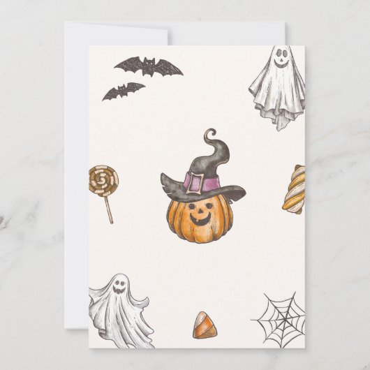 Kinder Spooktaculaire Halloween Birthday Party Kaart (Achterkant)