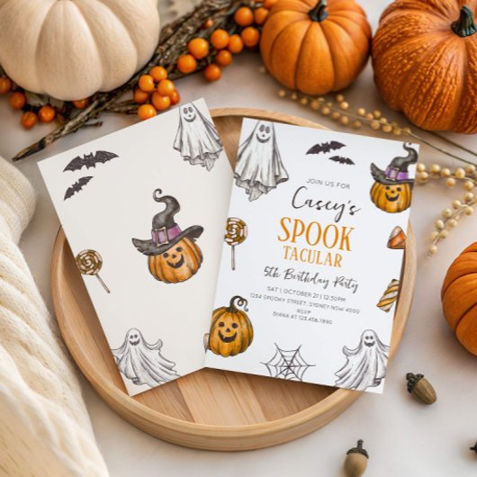 Kinder Spooktaculaire Halloween Birthday Party Kaart