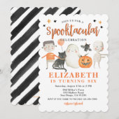 Kinder Spooktaculaire Halloween Birthday Party Kaart (Voorkant / Achterkant)