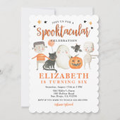 Kinder Spooktaculaire Halloween Birthday Party Kaart (Voorkant)
