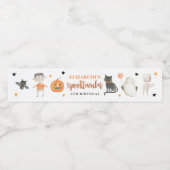 Kinder Spooktaculaire Halloween Birthday Party Waterfles Etiket (Enkel label)