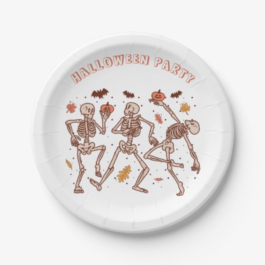 Kinder Spooky Halloween Feestuitnodiging Papieren Bordje (Voorkant)