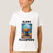 Kinder Spooky Halloween pompoen T-shirt (Voorkant)