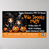 Kinder spooky partij Fundraiser PTO PTA Kerk Banne Poster (Voorkant)