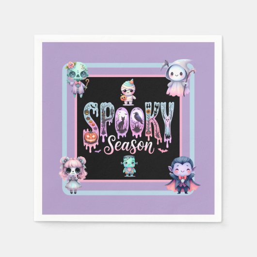 Kinder Spooky Seizoen Halloween Papier Bord Servet (Voorkant)