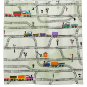 Kinder spoorweg: Grappig naadloos patroon Douchegordijn (Voorkant)