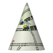 Kinder spoorweg: Grappig naadloos patroon Feesthoedjes (Links)