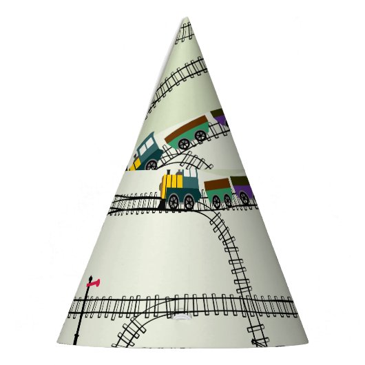 Kinder spoorweg: Grappig naadloos patroon Feesthoedjes (Links)