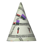 Kinder spoorweg: Grappig naadloos patroon Feesthoedjes (Rechts)