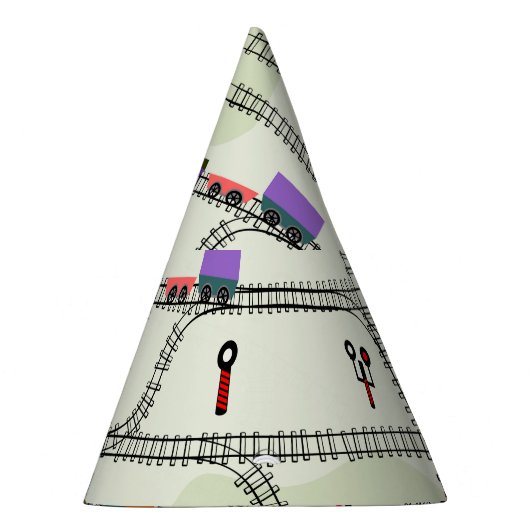 Kinder spoorweg: Grappig naadloos patroon Feesthoedjes (Rechts)