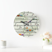 Kinder spoorweg: Grappig naadloos patroon Grote Klok (Huis)