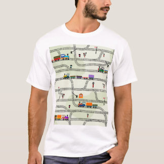 Kinder spoorweg: Grappig naadloos patroon T-shirt