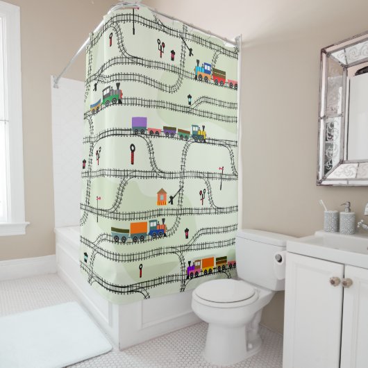 Kinder spoorwegen douchegordijn (In situ)