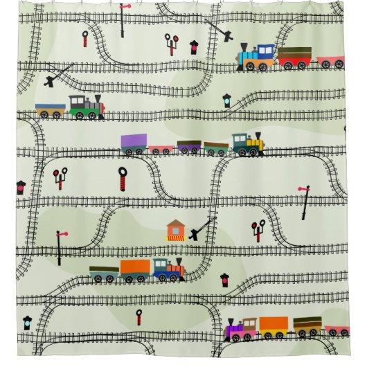 Kinder spoorwegen douchegordijn (Voorkant)