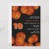 kinder sport aangepaste basketbal verjaardagsfeest kaart (Voorkant)