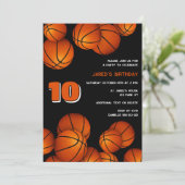 kinder sport aangepaste basketbal verjaardagsfeest kaart (Staand voorkant)