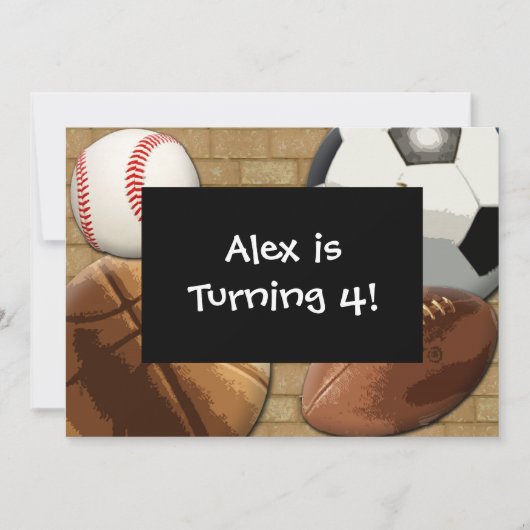 Kinder sport All-Star Birthday Custom Invitation Kaart (Voorkant)